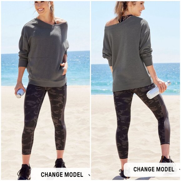 Fabletics Highwaisted Gray Camo Leggings - Picture 2 of 16